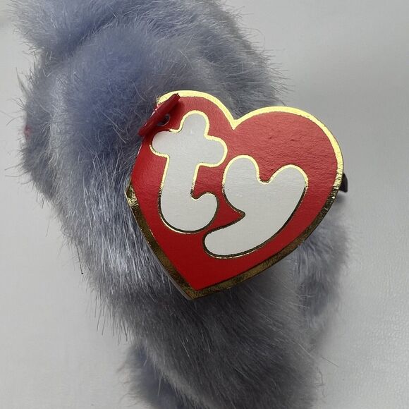 TY Jointed Beanie Babies Easter Bunny Azalea 1993 Purple Rabbit Attic Collection - Picture 7 of 8